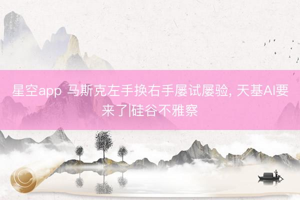 星空app 马斯克左手换右手屡试屡验, 天基AI要来了|硅谷不雅察