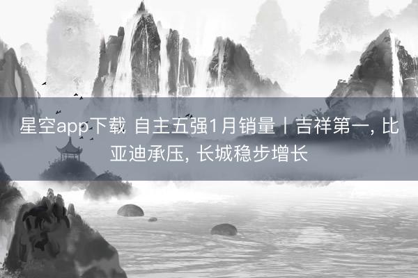 星空app下载 自主五强1月销量丨吉祥第一, 比亚迪承压, 长城稳步增长
