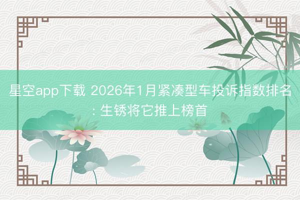 星空app下载 2026年1月紧凑型车投诉指数排名: 生锈将它推上榜首