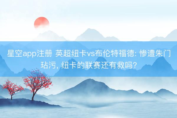 星空app注册 英超纽卡vs布伦特福德: 惨遭朱门玷污, 纽卡的联赛还有救吗?