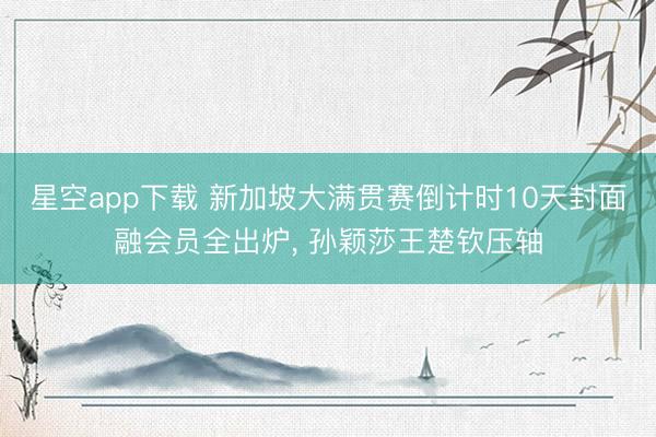 星空app下载 新加坡大满贯赛倒计时10天封面融会员全出炉, 孙颖莎王楚钦压轴