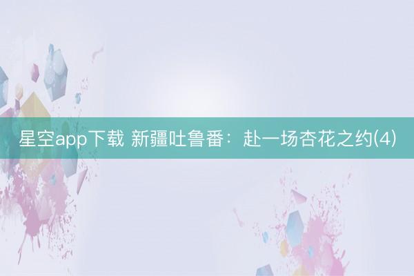 星空app下载 新疆吐鲁番：赴一场杏花之约(4)