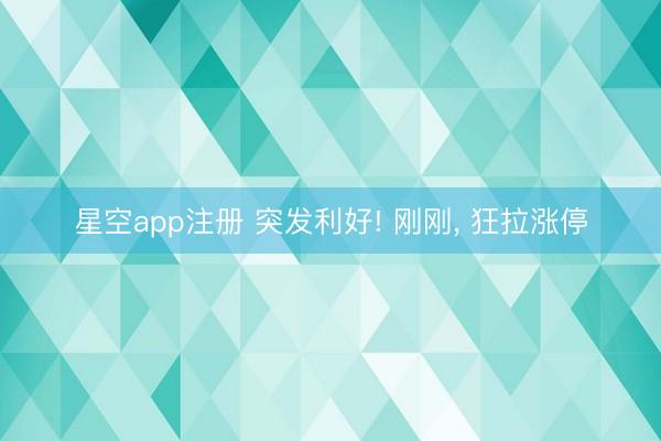 星空app注册 突发利好! 刚刚， 狂拉涨停