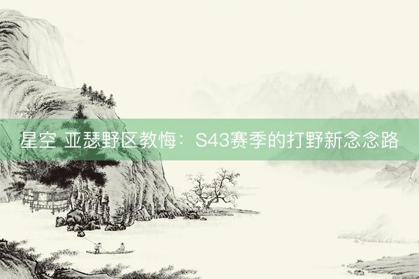 星空 亚瑟野区教悔：S43赛季的打野新念念路