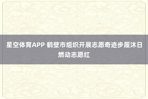 星空体育APP 鹤壁市组织开展志愿奇迹步履沐日燃动志愿红