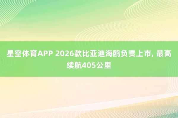 星空体育APP 2026款比亚迪海鸥负责上市， 最高续航405公里