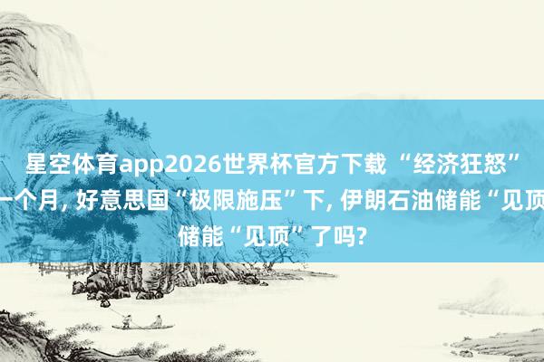 星空体育app2026世界杯官方下载 “经济狂怒”已捏续一个月， 好意思国“极限施压”下， 伊朗石油储能“见顶”了吗?