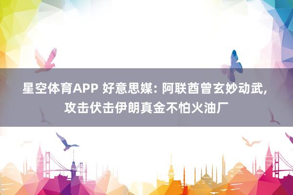 星空体育APP 好意思媒: 阿联酋曾玄妙动武, 攻击伏击伊朗真金不怕火油厂