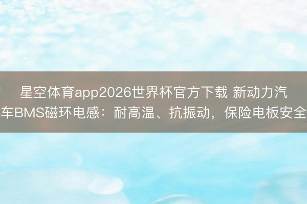 星空体育app2026世界杯官方下载 新动力汽车BMS磁环电感:耐高温、抗振动,保险电板安全