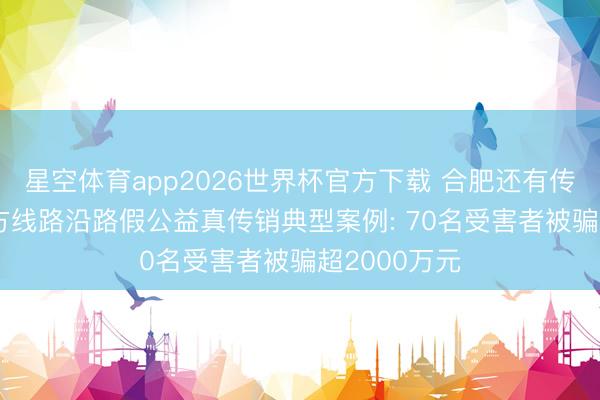 星空体育app2026世界杯官方下载 合肥还有传销出没! 检方线路沿路假公益真传销典型案例: 70名受害者被骗超2000万元