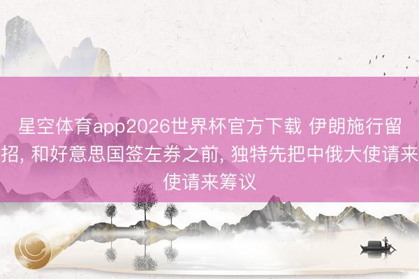 星空体育app2026世界杯官方下载 伊朗施行留了一招， 和好意思国签左券之前， 独特先把中俄大使请来筹议